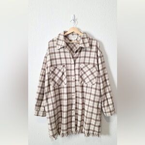 Promesa Brown and Cream Plaid Shirt